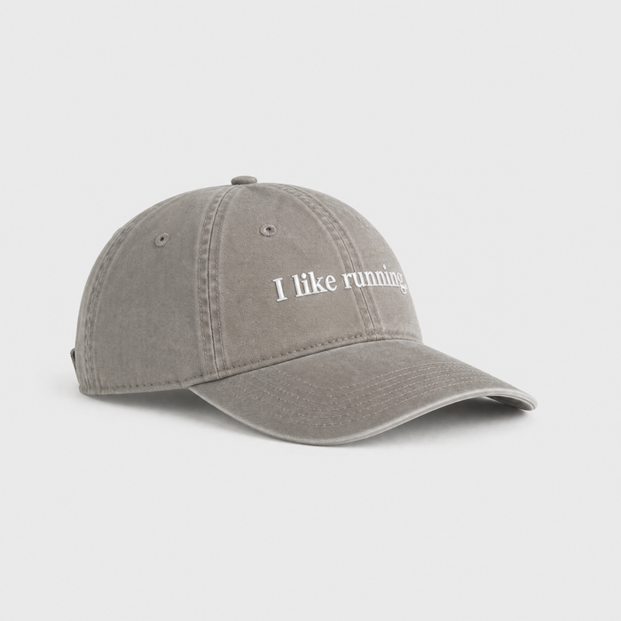 I like running. - Faded Grey - Dad Cap
