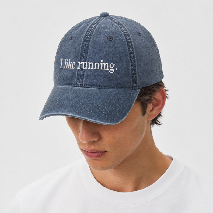 I like running. - Faded Midnight - Dad Cap