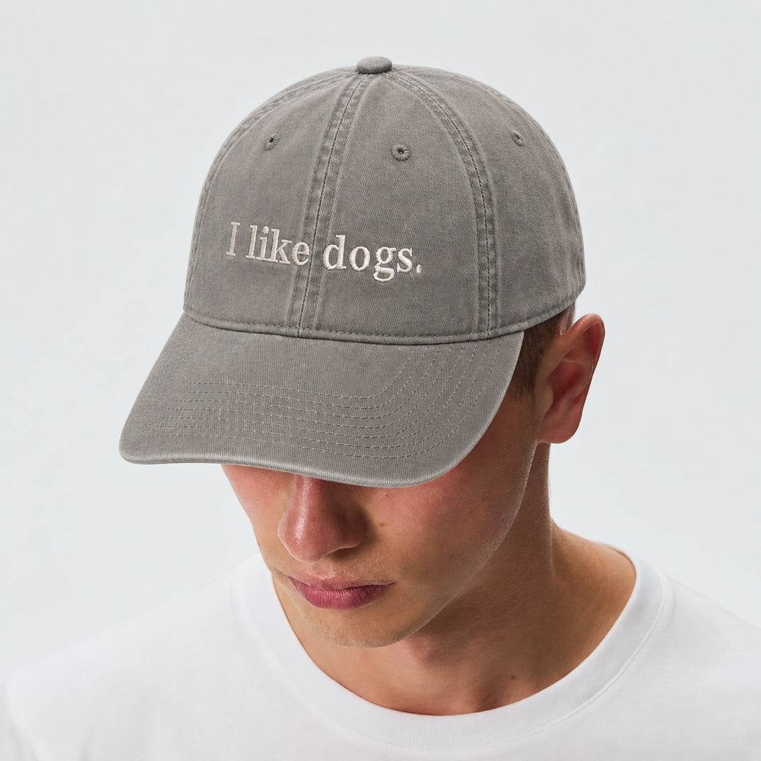 I like dogs. - Faded Grey - Dad Cap