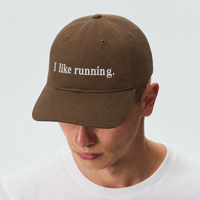 On-model, I like running. Walnut dad cap