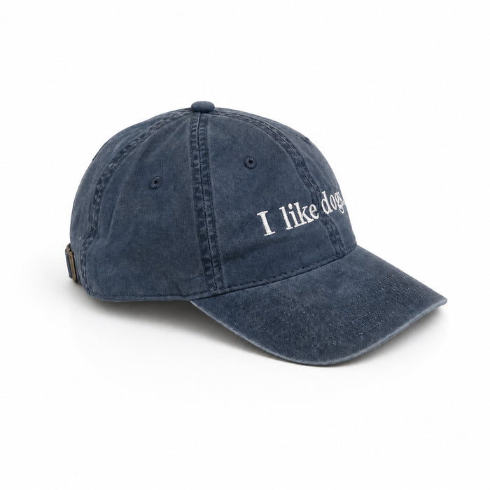 I like dogs. cap in Faded Midnight — side view