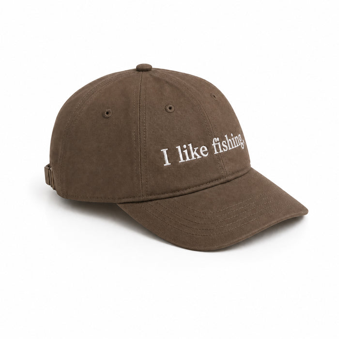I like fishing. cap in Walnut — side view