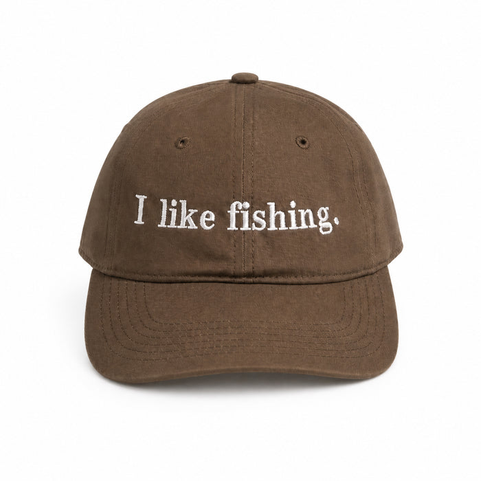 I like fishing. cap in Walnut — front view
