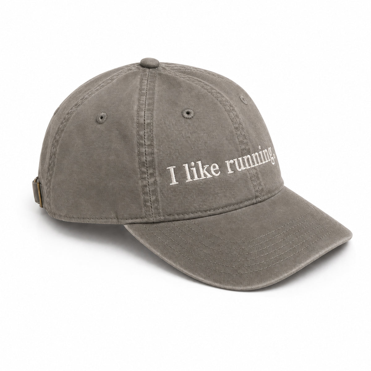 I like running. - Faded Grey - Dad Cap
