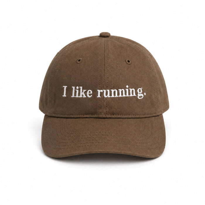 I like running. cap in Walnut — front view